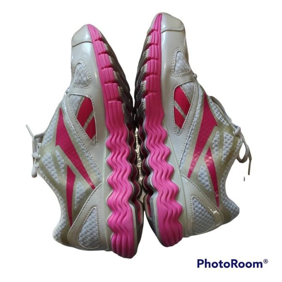 Reebok Women's VIBETECH Solvervibe Pink and Grey Trainers Size 9.5 - Picture 7 of 8